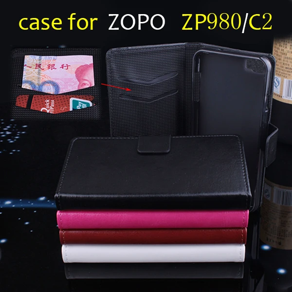 

ZOPO ZP980 C2 case cover, Good Quality Leather Case + hard Back cover For ZOPO ZP 980 C2 cellphone In Stock