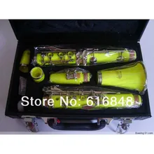 factory Wholesale–17 key bakelite clarinet green in B flat surface yellow Stock