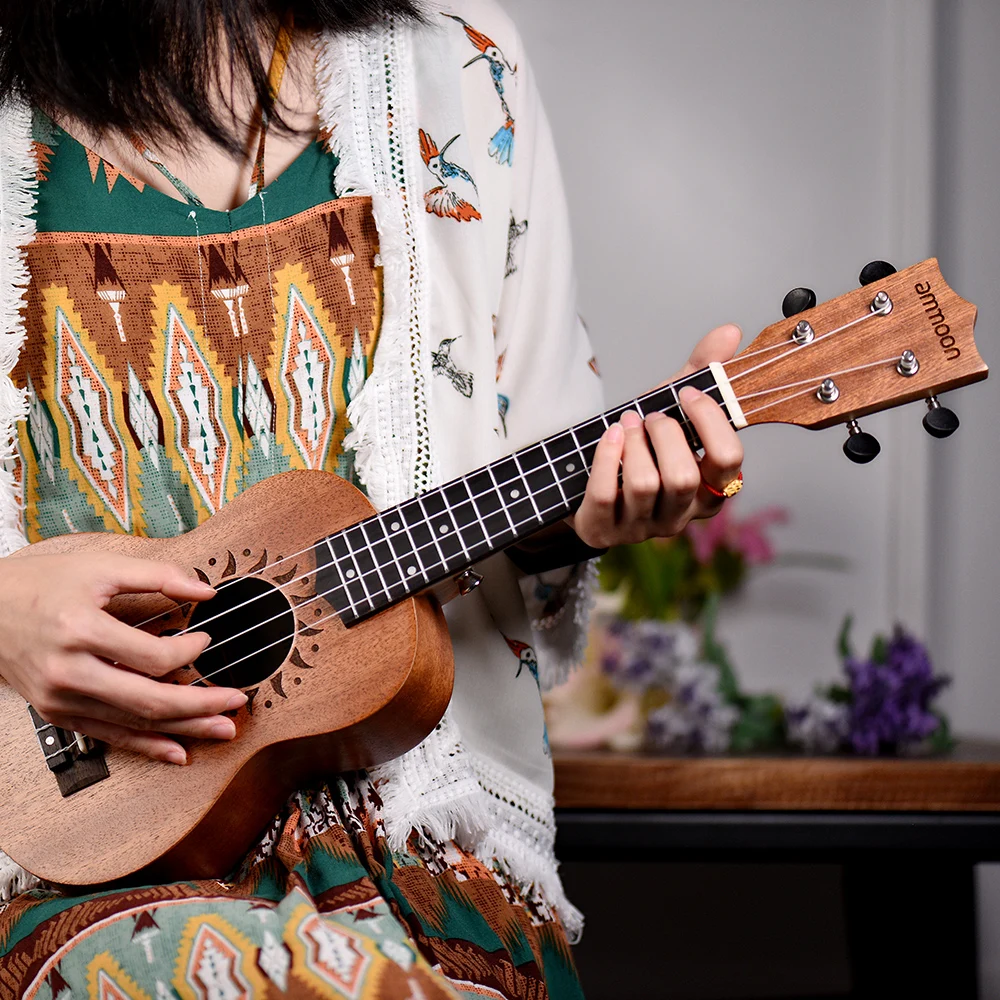 2" Акустическая укулеле Sapele Ukelele 15 Fret 4 струны Гавайская гитара высокого качества струнный музыкальный инструмент