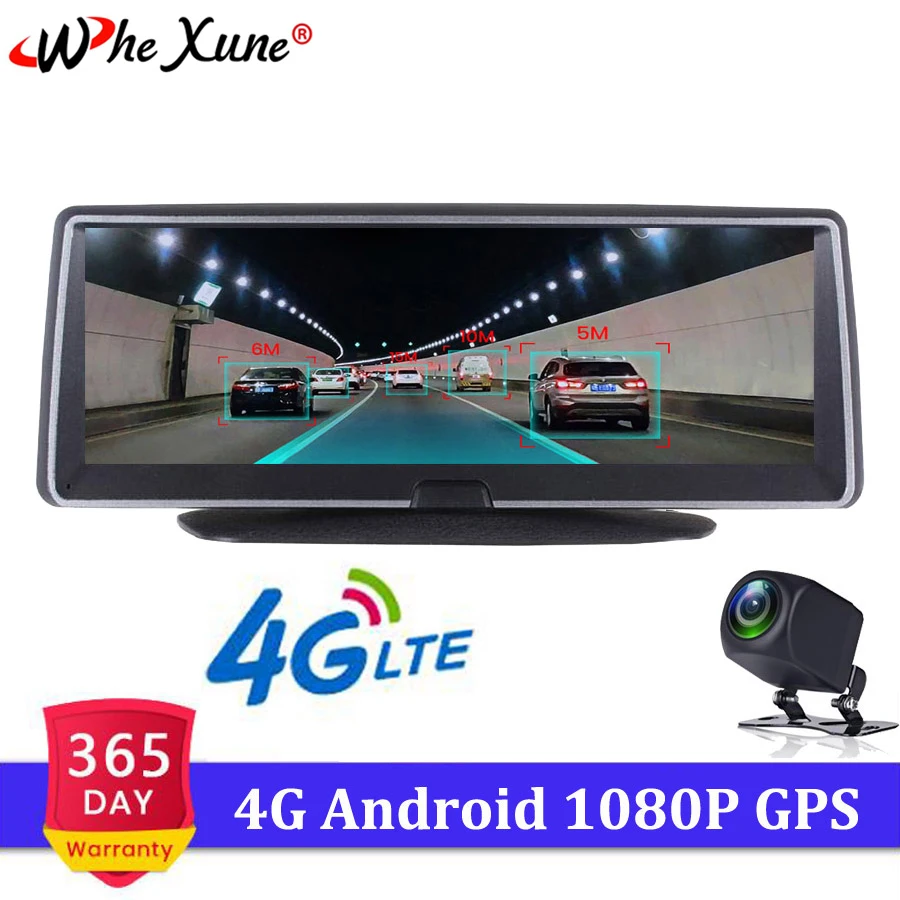 

WHEXUNE 8" Car DVR Android 5.1 Mirror Dash cam 4G Car GPS Video Recorder Dual Lens With ADAS WIFI Night vision Parking monitor