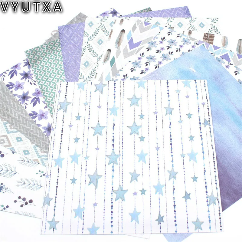 

VYUTXA 12pcs 6" Single-side New Star Pattern creative papercraft art paper handmade scrapbooking kit set books