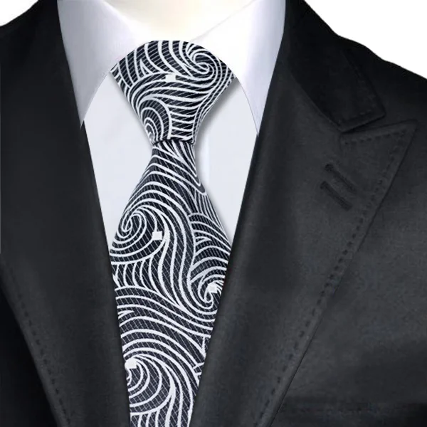 DN 1165 Tie Black White Paisley 2016 Classic Fashion Men's 100