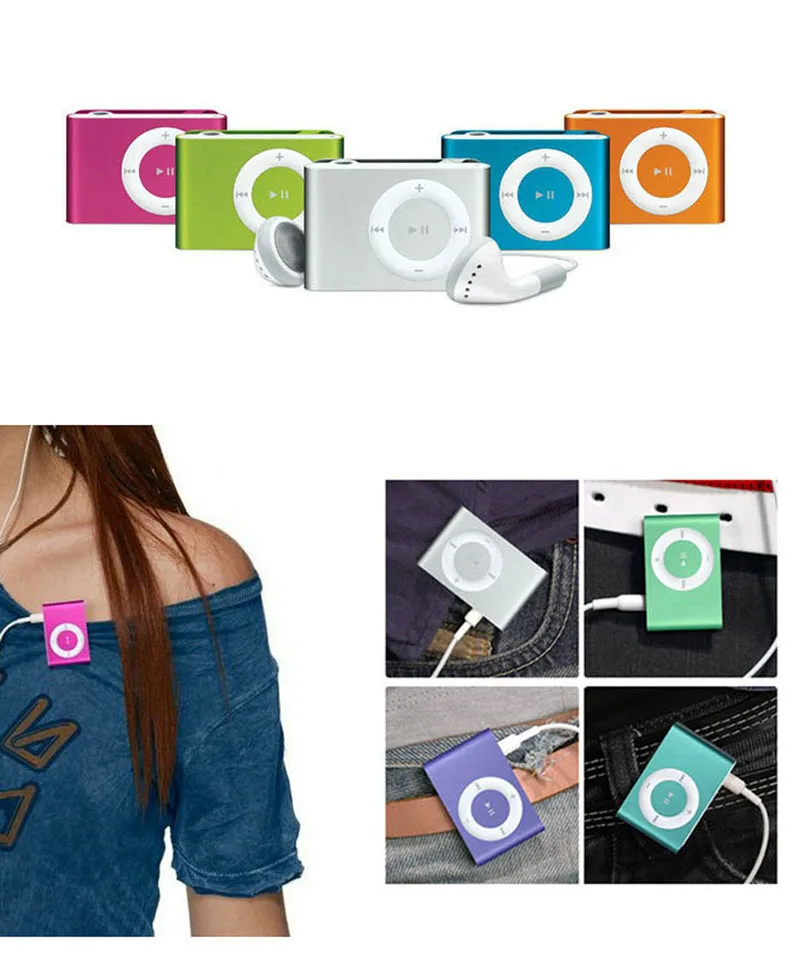 8 шт. цветов 1 Гб Поддержка Micro SD TF мини зажим металлический USB MP3 музыкальный