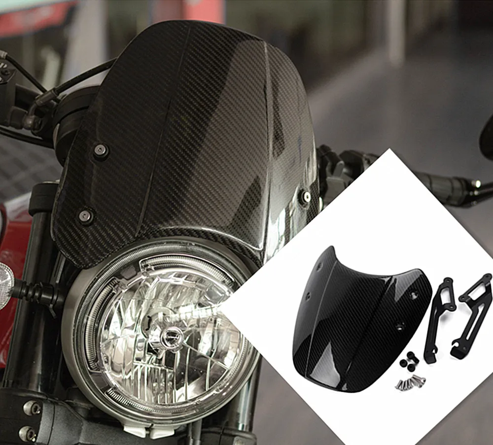 Защита для ветрового экрана мотоцикла из углеродного волокна Ducati Scrambler 2015 2016 2017