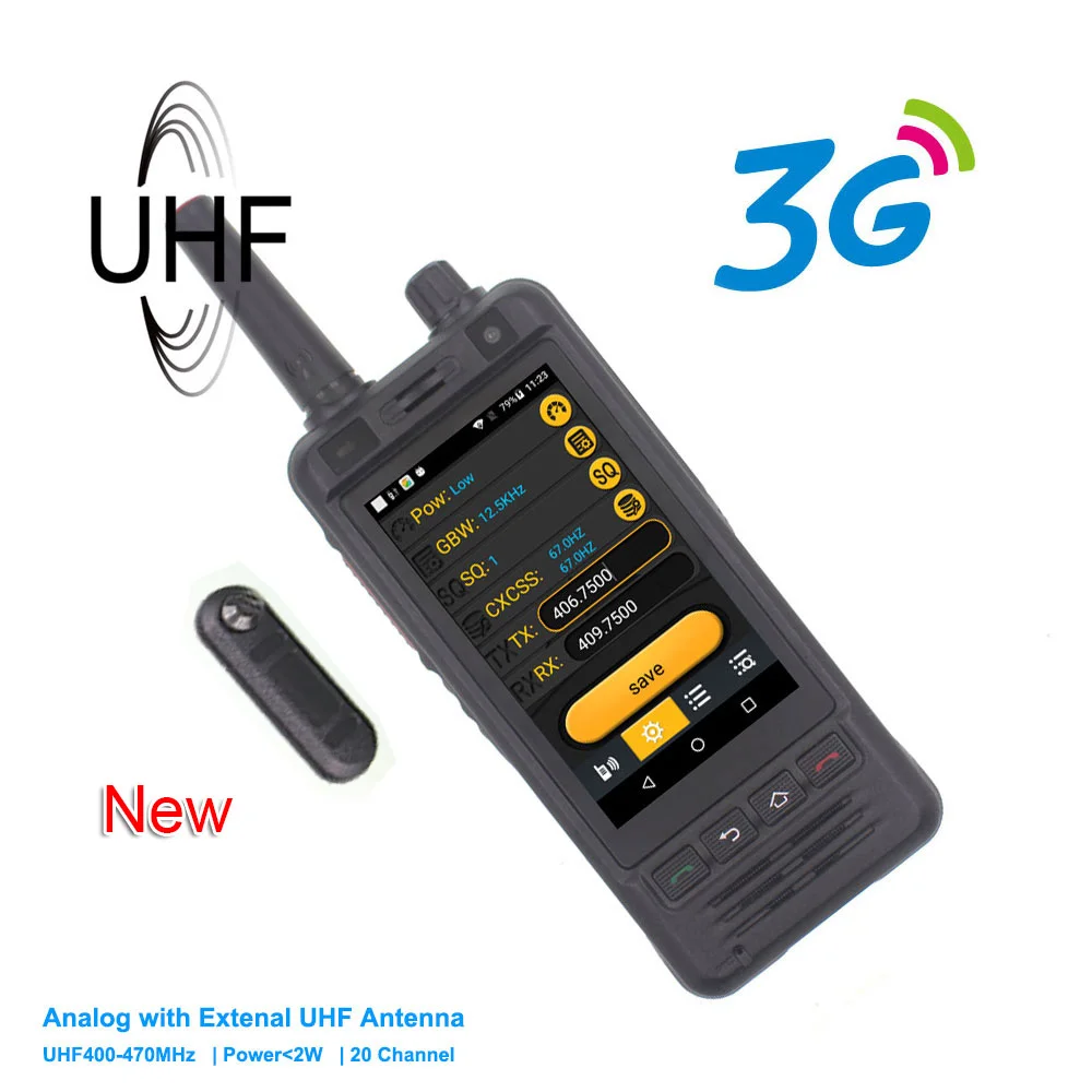 

Anysecu 3G Wifi Radio W5 Android 6.0 Phone PTT Radio IP67 UHF Walkie Talkie 5MP Camera REALPTT ZELLO POC transceiver