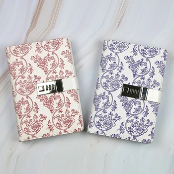 

Girls'handbook Set Codebook Multifunctional Laptop With Lock Secret Diary Encrypted Notebook Color Pages Hand painted