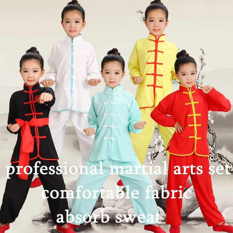 

Children Chinese Traditional Wushu Clothing for Kids Martial Arts Uniform Kung Fu Suit Girls Boys Stage Performance Costume Set