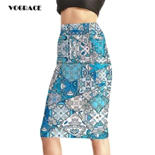 Vograce Рождество Стиль 3D новые женские Модные Винтаж ретро печать живопись юбка Высокая талия юбка с принтом Повседневная юбка