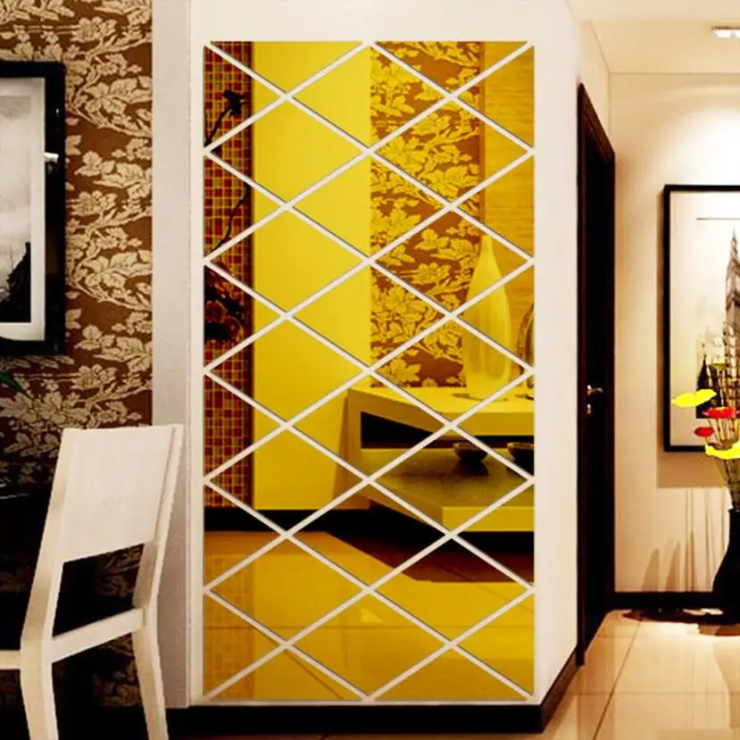 Современная мода DIY 3D наклейка s Зеркальная Наклейка для дома гостиной украшение из сплава акриловое зеркало люкс a2