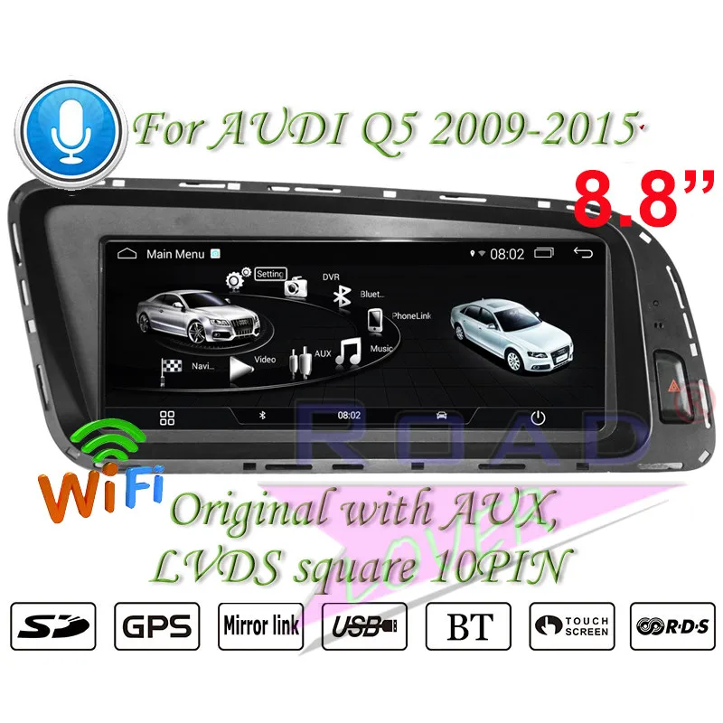 Flash Deal Roadlover Android 7.1 Car PC Multimedia For Audi Q5 2009 2010 2011 2012 2013 2014 2015 Stereo GPS Navigation Radio Player NO DVD 8