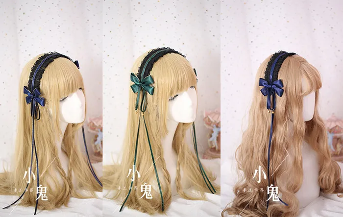 Японская Корейская Мягкая головная повязка в стиле Лолиты, белая кружевная лента для волос ручной работы KC, женские аксессуары для волос в стиле аниме, повязка для волос, 20 цветов
