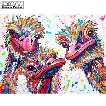 

3D Rhinestone Painting Crystal Home Decor DIY Diamond Painting Cross Stitch "Colorful Birds" Pattern Diamond Embroidery Crafts