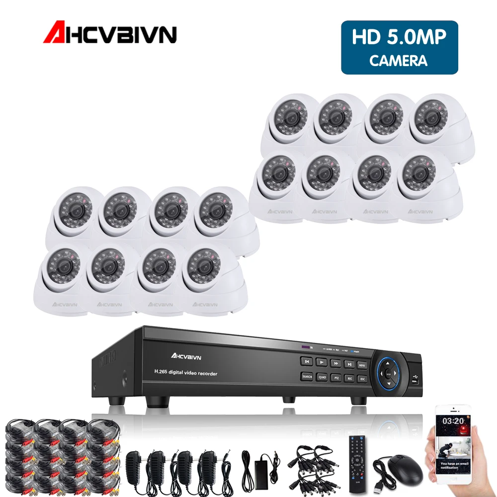 HD домашняя система видеонаблюдения 16CH 5MP NVR AHD DVR CCTV 5.0mp камера безопасности Max 6 ТБ