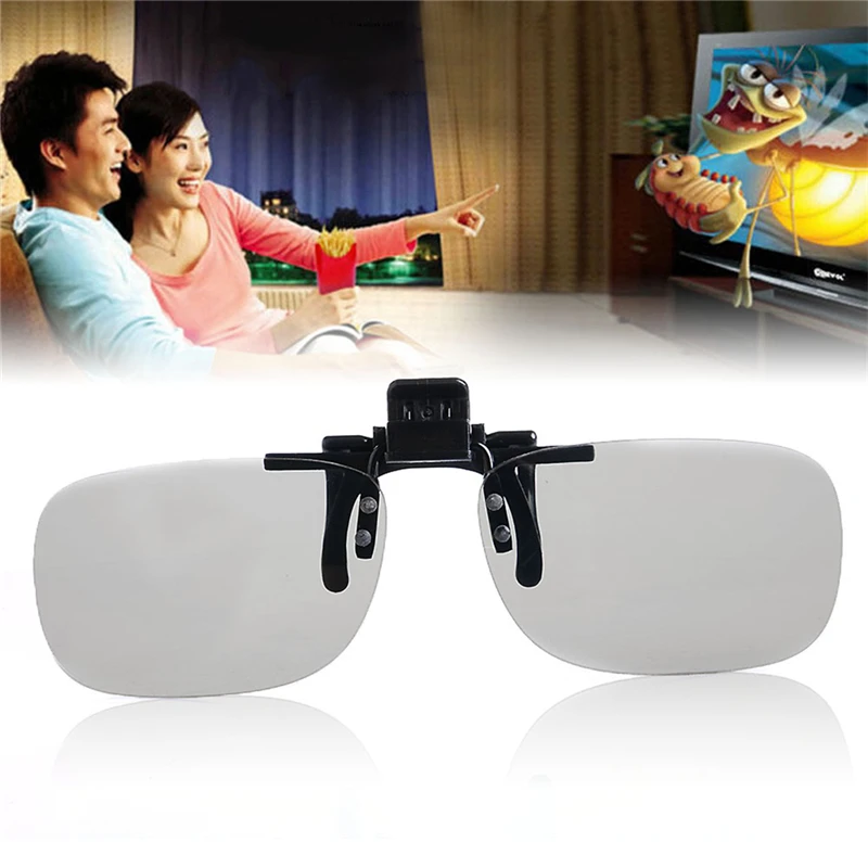 High Quality 1 PC Clip On type Passive Circular Polarized 3D Glasses Clip for 3D TV Movie/Cinema