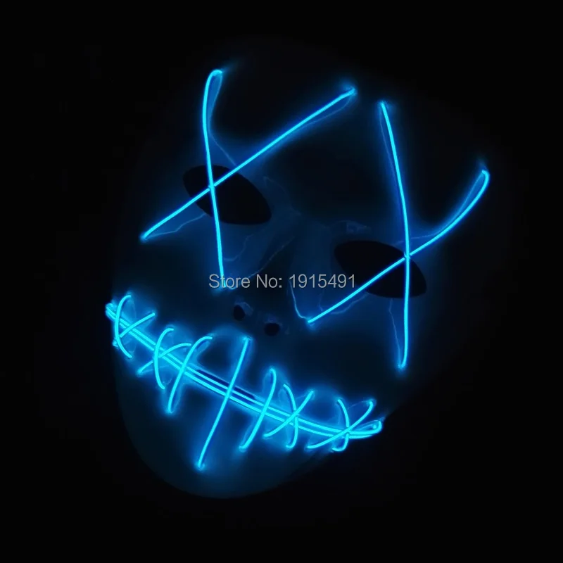 

2017 New arrival Party decorative DC-3V Flickering EL wire Mask Holiday Lighting Sparkling LED Mask Powered by 2-AA batteries