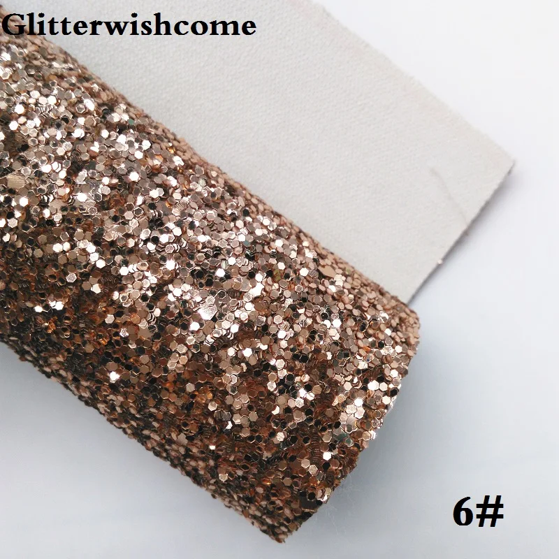 Glitterwishcome 30X134 см мини-рулон синтетическая кожа, массивная блестящая кожа ткань винил для луков, GM021 - Цвет: 6