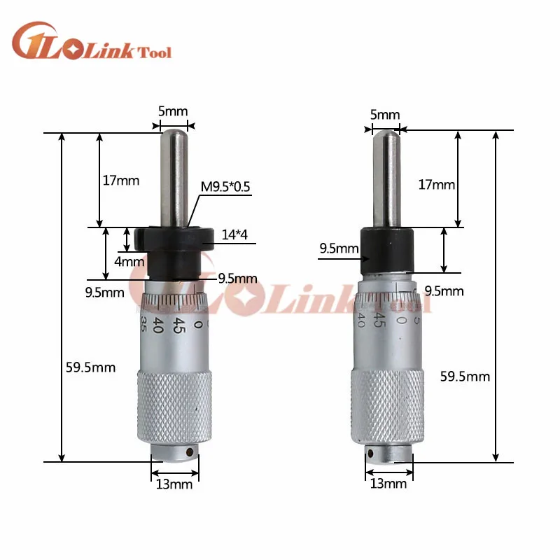 Круглый Тип 0-13 мм Диапазон микрометр головка измерительная Мера Инструмент вращения Гладкий микрометр Plat Head