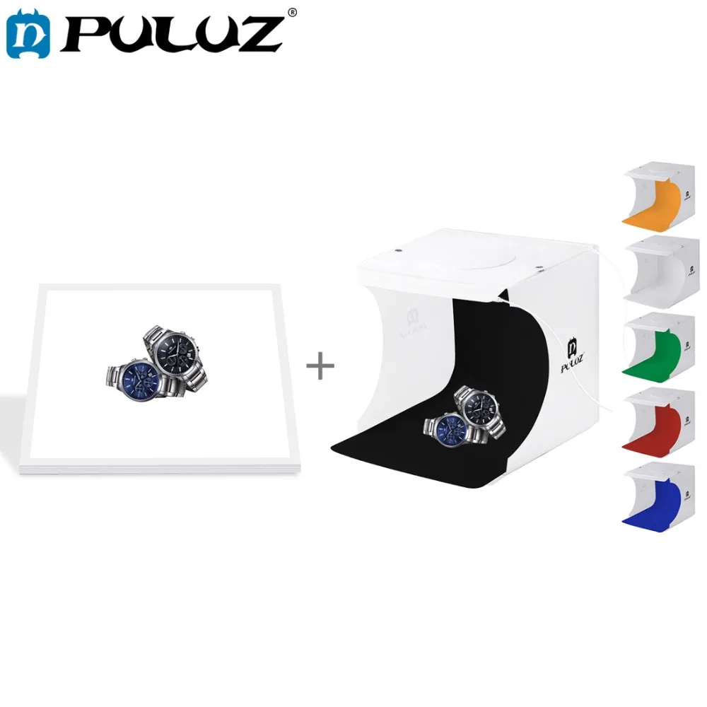 

PULUZ Mini 22.5 LED Photography Shadowless Bottom Light Lamp Panel Pad +2LED Panels 20CM lightbox Photo Studio Shooting Tent Box