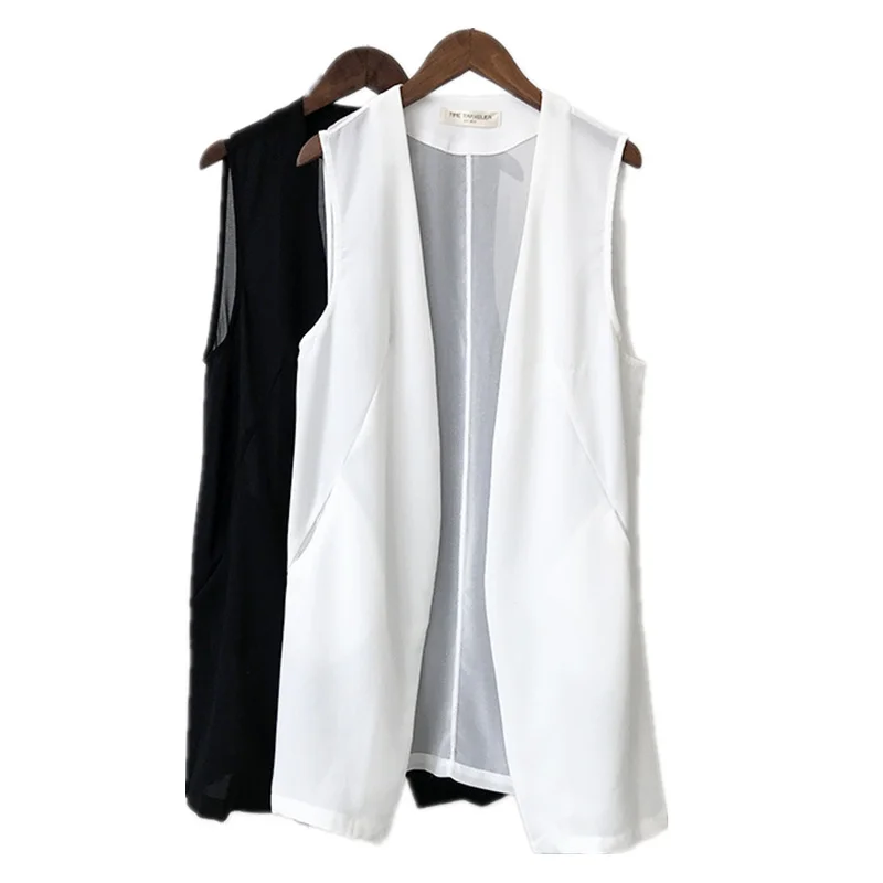 chiffon sleeveless cardigan