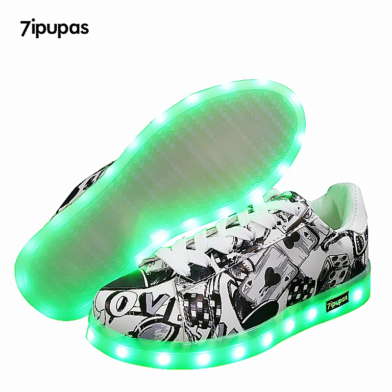 7ipupas новинка детские кроссовки для мальчиков и девочек с USB зарядкой светильник