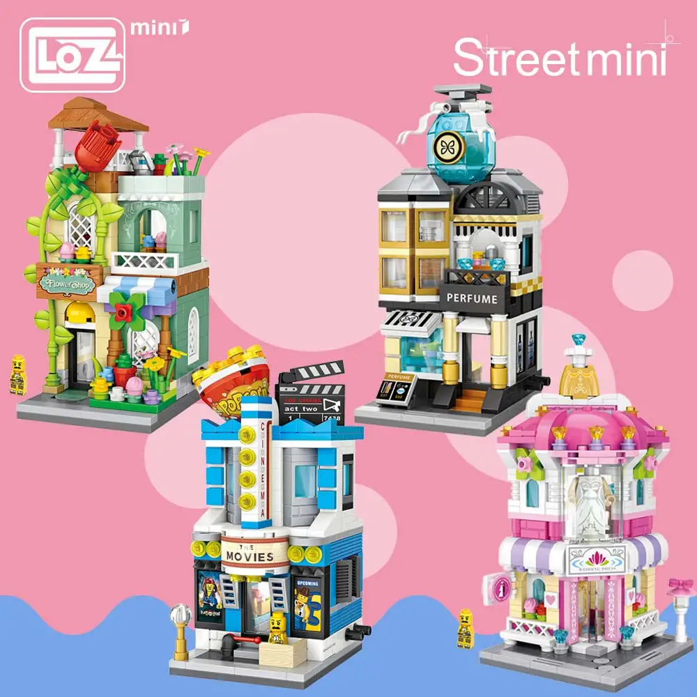 LOZ City Street 1626 Ice Cream Cold Drink Store Model Mini Blocks Building Toy