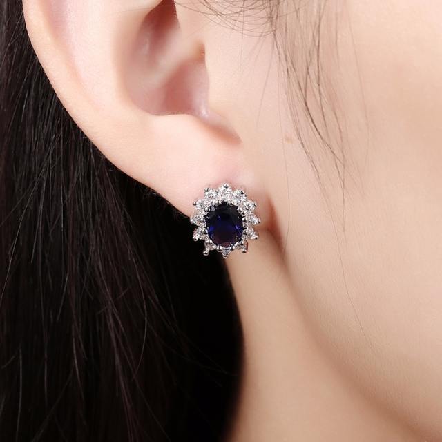 Jemmin High Quality Fine Jewelry 925 Sterling Silver Sapphire Wedding Stud Earrings For Women Brincos Bijoux