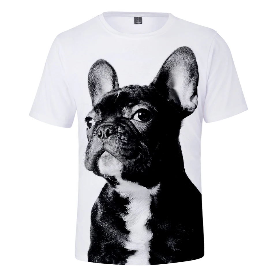 

New Fashion 3D Kawaii Animal T Shirt French Bulldog Rose Romantic Casual Funny Tshirt Cute Girl Boy 3D Tee Shirts Femme Dropship