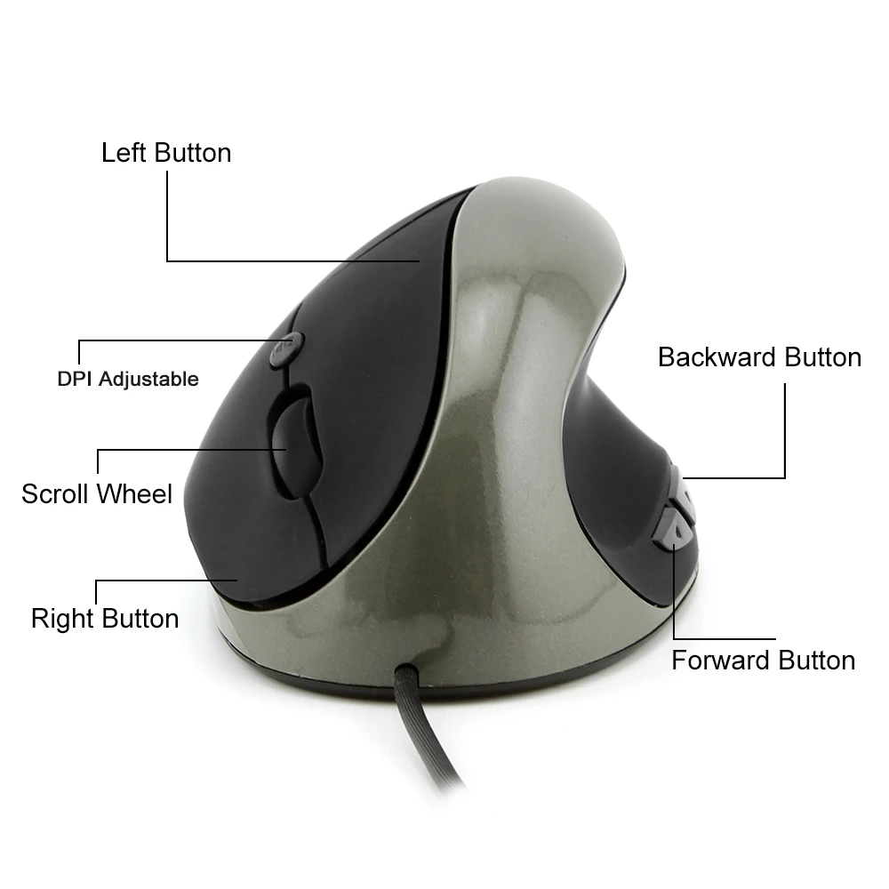 CHUYI Wired Ergonomic Vertical Mouse Optical Computer Mice 1600 DPI 5 Buttons Gaming USB Mause For PC Gamer Mause Laptop Desktop