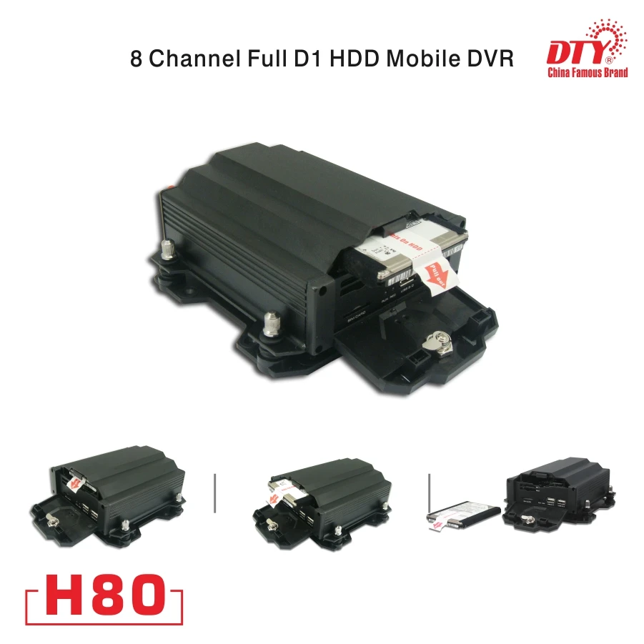H80 (базовая модель) 8CH полный D1 HDD и sd картой P2P Мобильный DVR xmeye облако Tech MDVR для