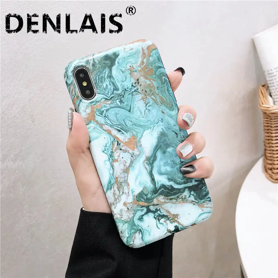 

Fashion Green Black Marble Phone Case for Iphone 7 Case Retro Silicone Soft TPU Back Cover for Iphone 8 7 Plus X 6 S Plus Fundas