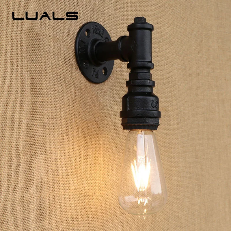 

Loft Retro Wall Light Simple Small Pipe Lamp Cafe Bar Industrial Style Edison Wall Lights Creative Water Pipes Deco Lighting