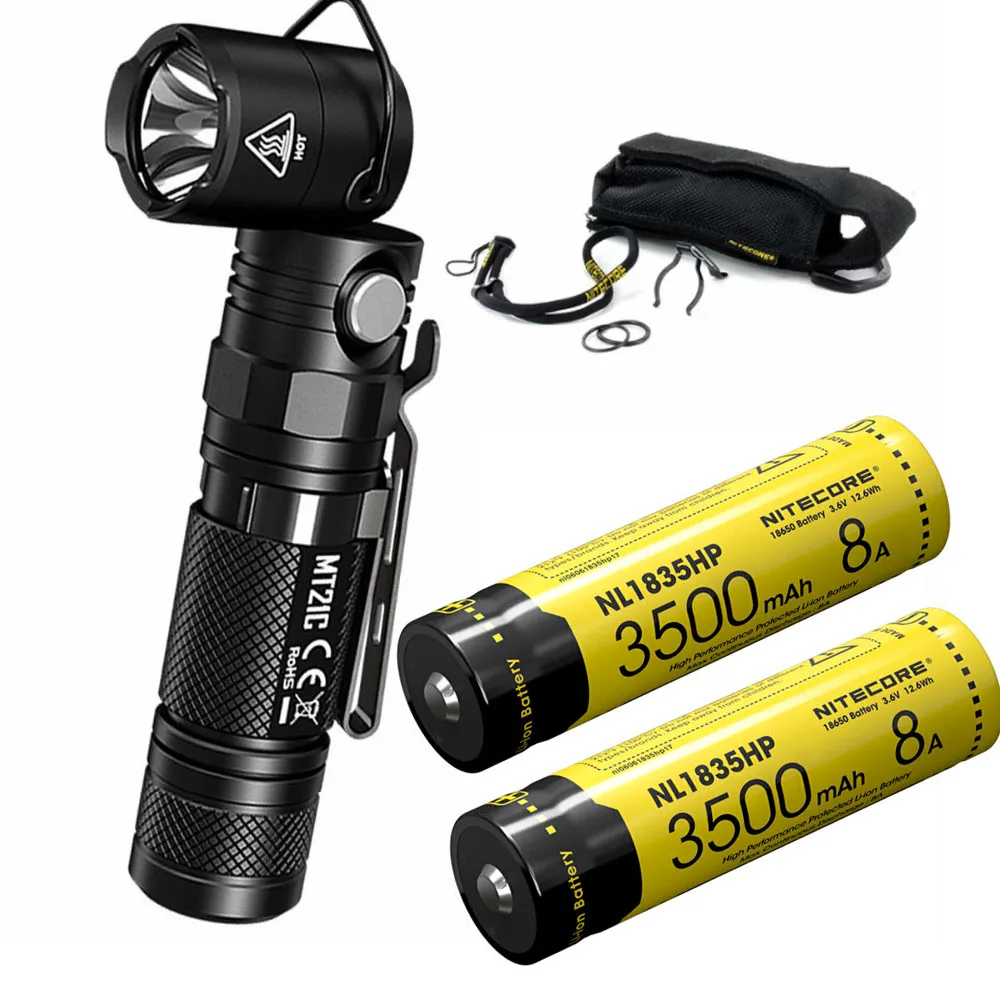 NITECORE MT21C Многофункциональный фонарь CREE XP-L HD V6 max 1000 люмен 90 градусов регулируемый фонарь с батареей 18650