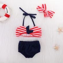 Детский бикини для девочек, костюм темно-синего цвета, купальный костюм, одежда для купания, купальный костюм, летняя пляжная одежда для детей, Biqunis