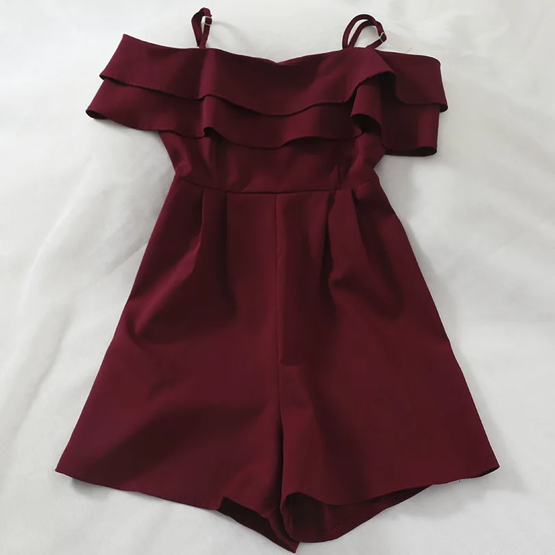 

Loose One-word Collar Slingadjusts Loose Waist Wide-legged Jumpsuit