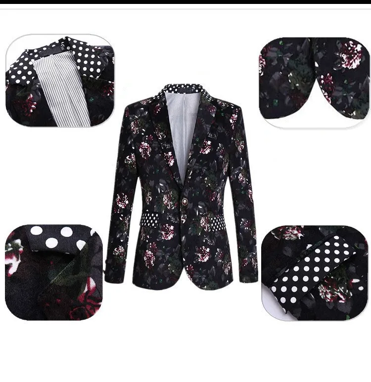 Men Floral Blazer 2016 Fashion Brand Slim Fit Mens BlazerSuit Jackets Spring Autumn Casual Printed Floral Blazers Plus Size 5XL (17)