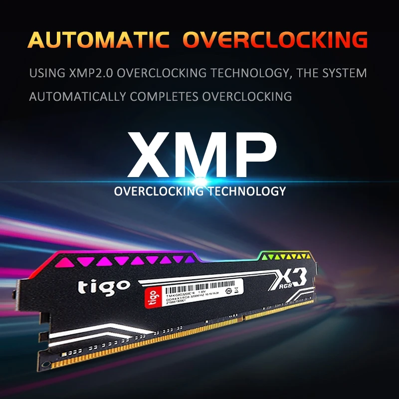 X3 RGB DDR4 8G 3200MHz Настольный игровой ОЗУ 288 PIN 1,35 V Электронный СПОРТИВНЫЙ ИГРОВОЙ светильник RGB Память ram для настольного ноутбука