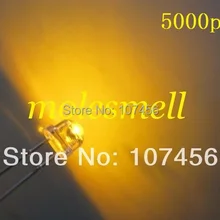 5000 шт 5 мм соломенная шляпа желтый светодиодный(2000mcd) 5 мм светоизлучающий диод 5 ММ strawhat желтый светодиодный Большой/широкоугольный светодиод