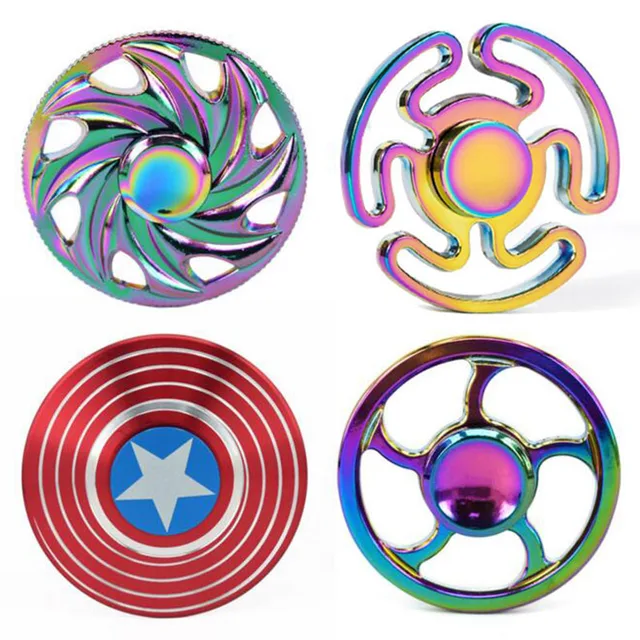 Top Finger Spinner Fid Toy Rainbow Metal Bearing Cool fi