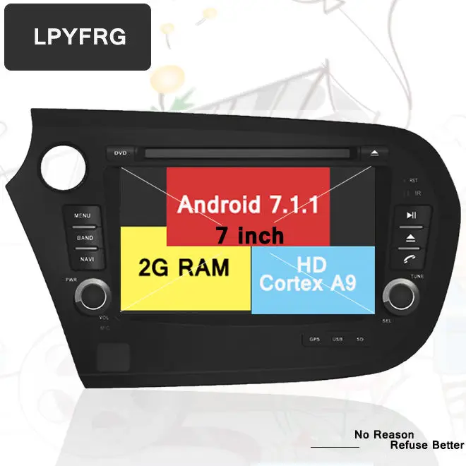 Perfect RAM 2GB ROM 32G Quad Core Android 7.1 Fit Honda Insight 2010-17 Car DVD Player With Navigation GPS Stereo Radio Audio System 0 Perfect RAM 2GB ROM 32G Quad Core Android 7.1 Fit Honda Insight 2010-17 Car DVD Player With Navigation GPS Stereo Radio Audio System 0