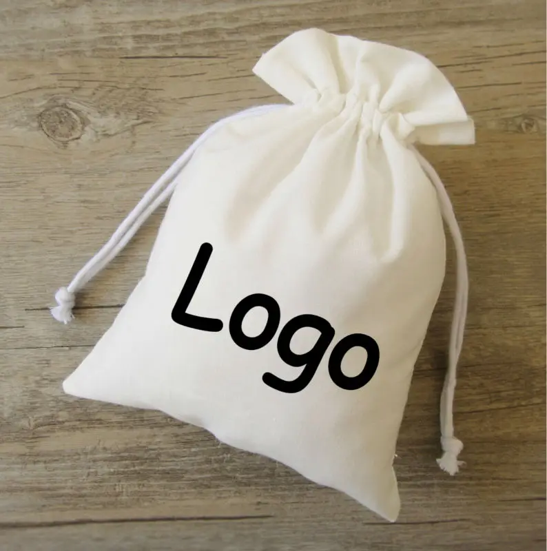 Белоснежное хлопковое шнурок мешок саше Малый/декоративный/мешочки для упаковки продуктов/подарок/украшение на ткань мешочки с логотипом
