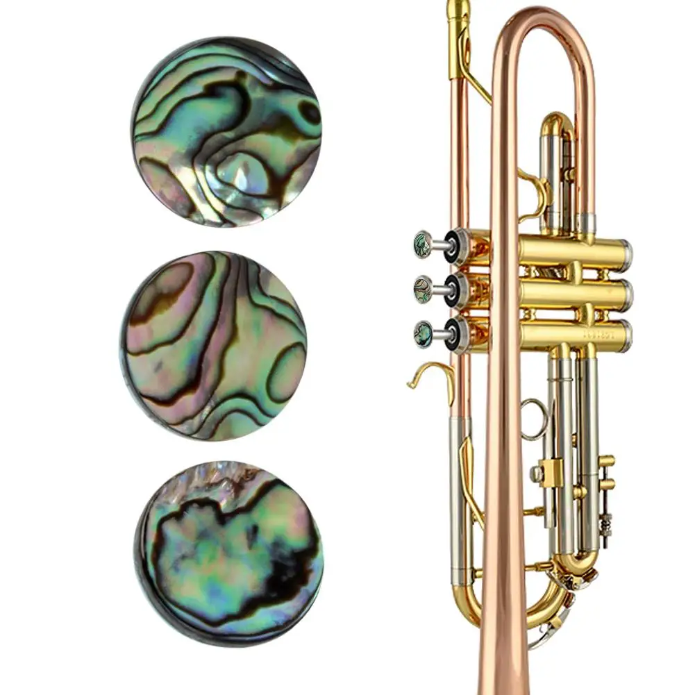 

3pcs/set Trumpet Buttons Trumpet Valve Finger Keys Buttons Inlays Colorful Abalone Shell Trumpet Replacement Parts & Accessories