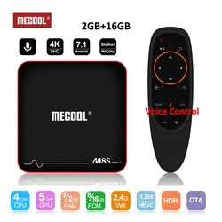 MECOOL M8S PRO W Smart Android ТВ BOX 2 GB/16 GB Amlogic S905W Quad core голос Управление 2,4G WI-FI телеприставки H.265 4 K Media Player