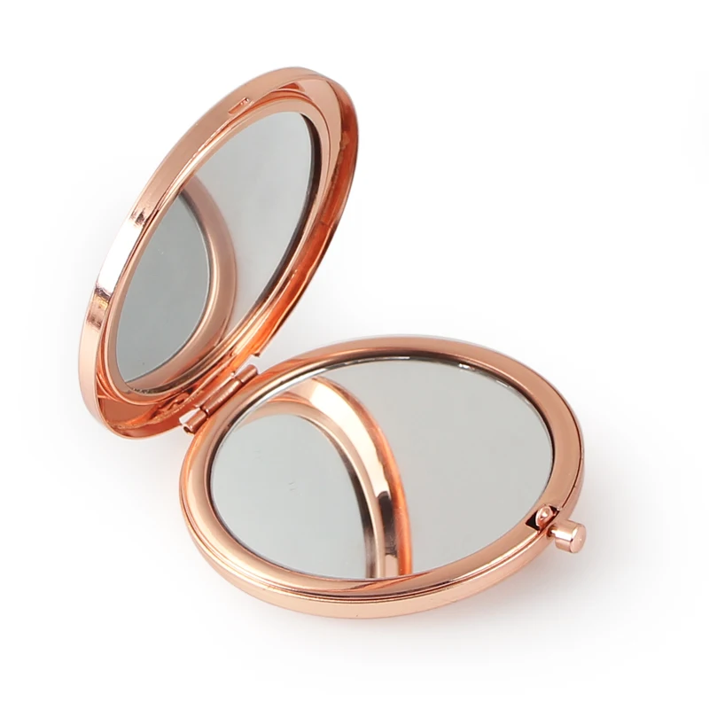 Round Mirror Compact Blank Plain rose gold Colour For DIY gift mirror (5)