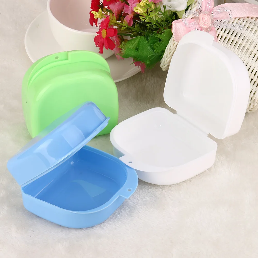 

New 1PC Women Random Color Portable Denture Case False Teeth Box Storage Case Rinsing Basket no10