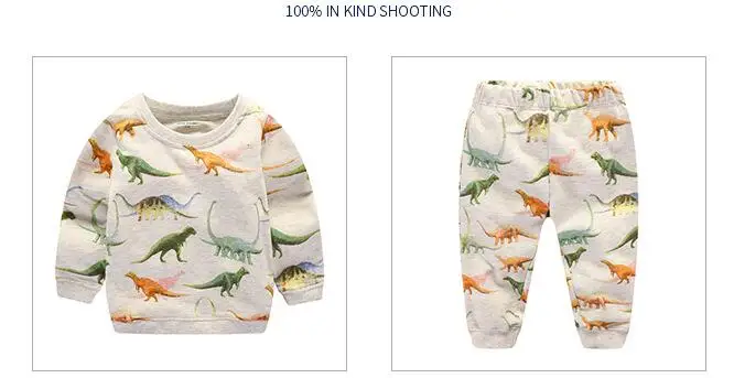 Conjuntos de Crianças Camisa + Calças Pouco Maven Novos Meninos Outono Algodão Marca Manga Longa Dinossauro Impressão t 20208 2020 20 Conjuntos de roupas