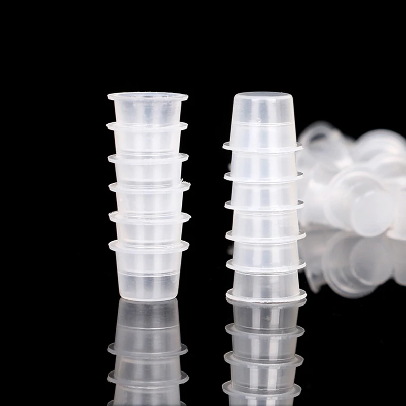 100 PCS Plastic Disposable Microblading Tattoo Ink Cups S/M/L Permanent Makeup Pigment Clear Holder Container Cap