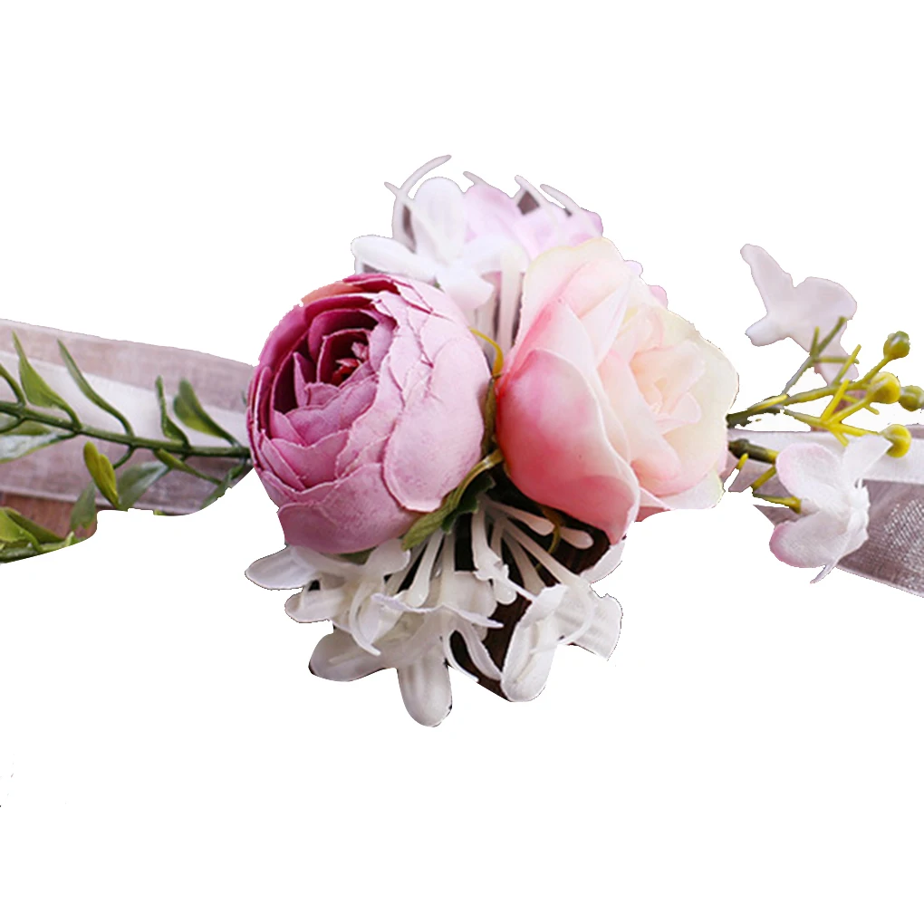Элегантный мини свадебный подружки невесты на запястье искусственный цветок наручный браслет с цветами женский браслет - Цвет: NO.5