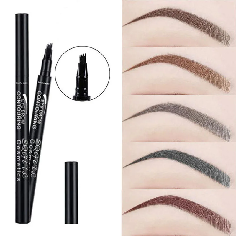 

4 Head Makeup Eyebrow Enhancers 5 Colors High-end Automatic Matte Eye brow Pencil tint Waterproof Tattoo Pen Long-lasting