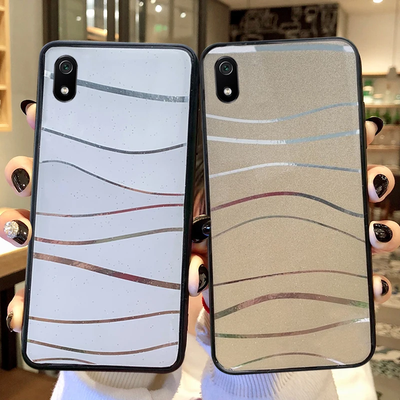 For Xiaomi Redmi 7A Case Glossy Reflective Wave Line Silicon Soft for 5A 6A Phone Cover | Мобильные телефоны и аксессуары