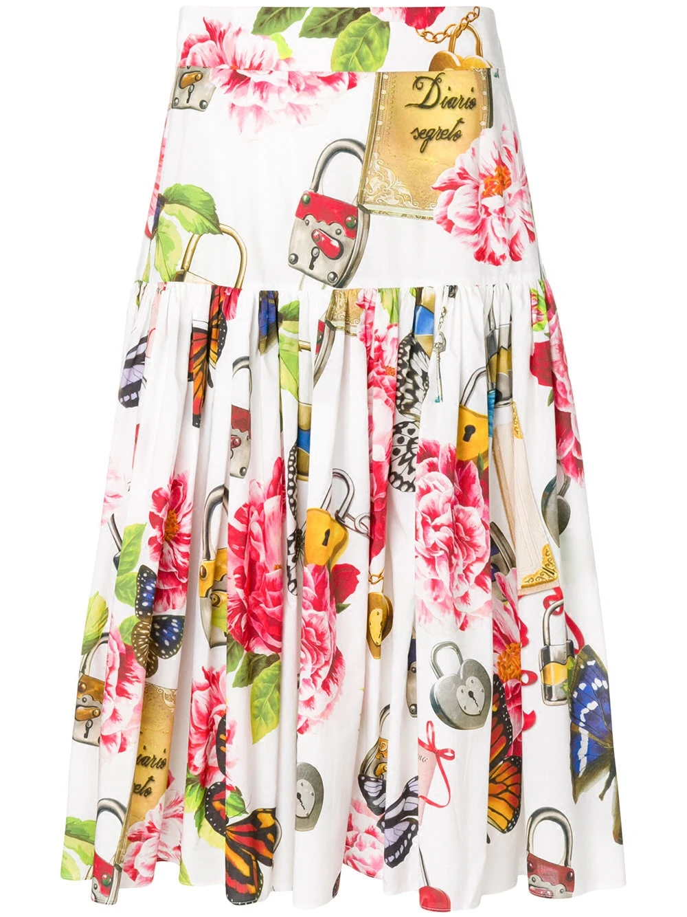 

Customize Made Women Causal Celebrity Runway Skirt Ladies Plus Size Flower Butterfly Lock Print Knee Length Cotton Skirts